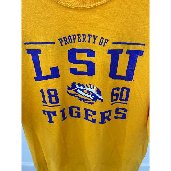 Russel Men's 2XL LSU Louisiana State University Tigers Yellow Blue T-shirt - Picture 2 of 5